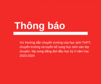 Hướng dẫn chuyển trường của học sinh THPT đầu học kì II năm học 2023 - 2024