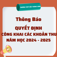 Quyết định: Công khai các khoản thu khác năm học 2024 - 2025