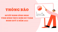Quyết định công khai tình hình thực hiện dự toán NSNN Quý II năm 2023