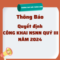 Quyết định công khai Tình hình thực hiện dự toán NSNN Quý III năm 2024