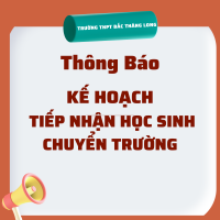 THÔNG BÁO: Kế hoạch tiếp nhận học sinh chuyển trường