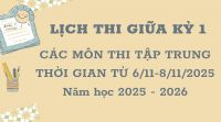 LỊCH THI GIỮA KỲ 1 (Tuần từ 3/11-8/11)