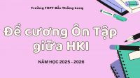 Đề cương ôn tập giữa HKI năm học 2025 - 2026