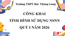 CÔNG KHAI TÌNH HÌNH SỬ DỤNG NSNN QUÝ 1 NĂM 2026 & CÁC NỘI DUNG CHƯƠNG 2 THEO TT 092024