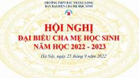 Hội nghị đại biểu CMHS nhà trường năm học 2022 - 2023